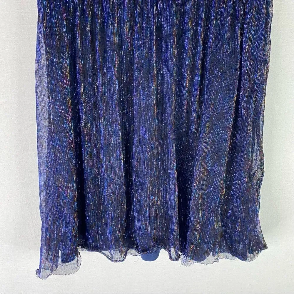 Wonder Nation Dress Girls Blue Purple Glitter Metallic Sleeveless Stretch XXL